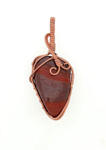 Load image into Gallery viewer, Snakeskin Jasper Pendant wrapped with copper wire