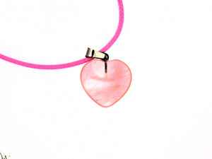 Small Heart shaped cherry quartz pendant