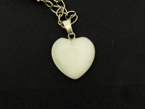 Small Heart shaped milky quartz pendant
