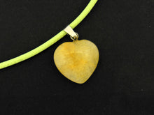 Load image into Gallery viewer, Small Heart shaped yellow quartz pendant
