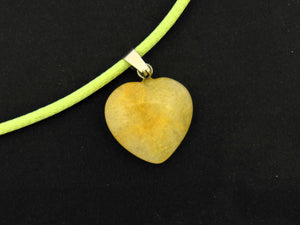 Small Heart shaped yellow quartz pendant