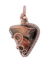 Load image into Gallery viewer, Serape Jasper Pendant wrapped in a copper wire  weave
